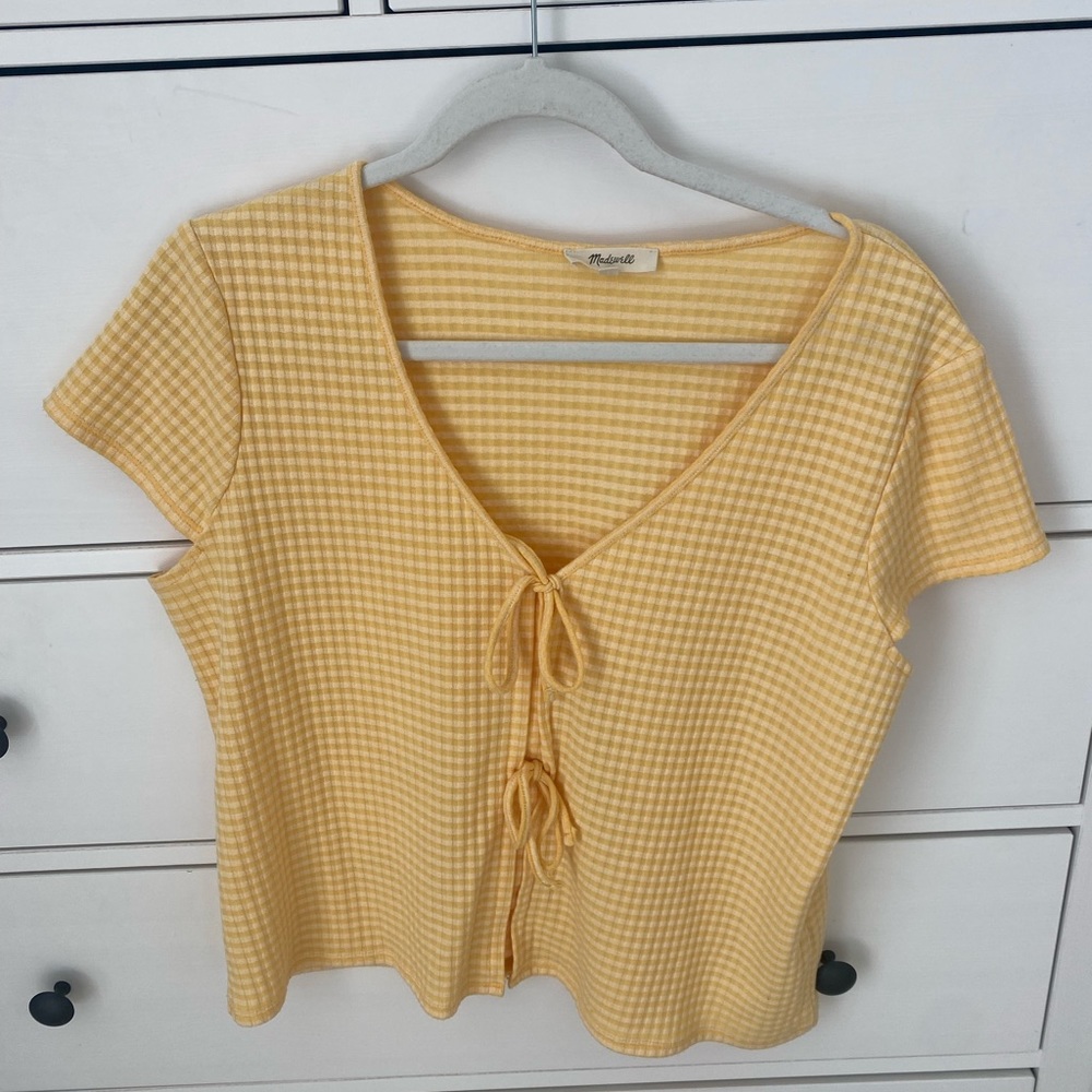 Madewell — short sleeve gingham top